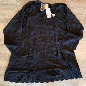 Johnny Was bohemian black dress NWT